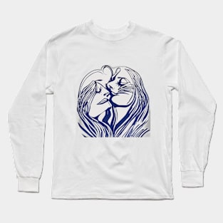 Mystical Woman-Tiger Bond Illustration No. 633 Long Sleeve T-Shirt